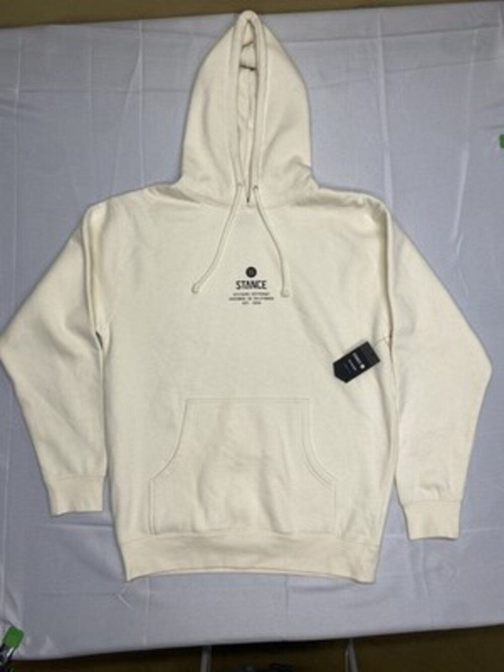 NWT Stance Established Pullover Hoodie in Bone Size Medium Cream Color!